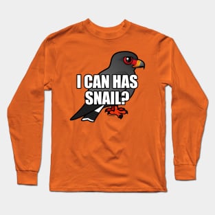 Funny Cartoon Snail Kite Spoof Design Long Sleeve T-Shirt